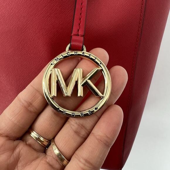 Michael Kors Sinclair Red Large Leather Tote Bag - Picture 2 of 7